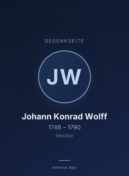 Gedenkportrait von Johann Konrad Wolff