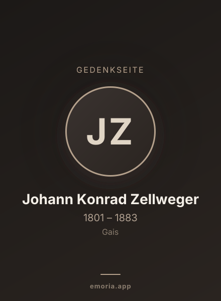 Gedenkportrait von Johann Konrad Zellweger