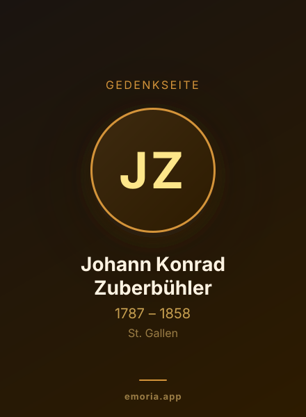 Gedenkportrait von Johann Konrad Zuberbühler