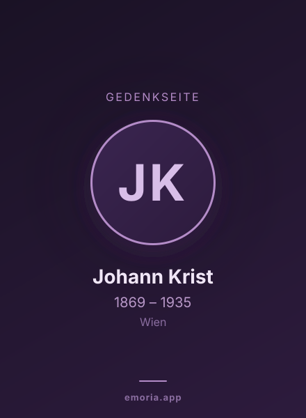 Gedenkportrait von Johann Krist