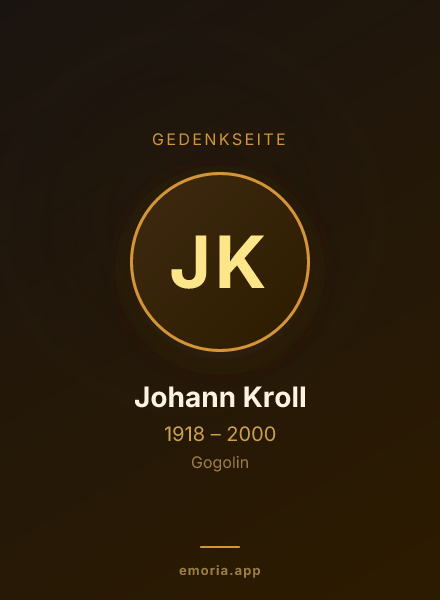 Gedenkportrait von Johann Kroll