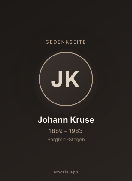 Gedenkportrait von Johann Kruse