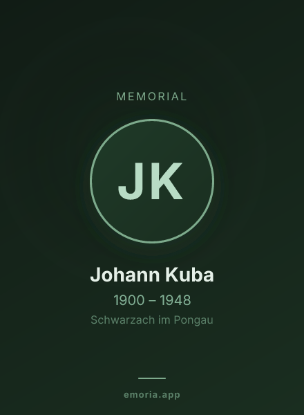 Memorial portrait of Johann Kuba