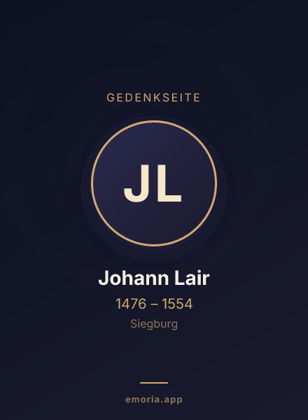 Gedenkportrait von Johann Lair