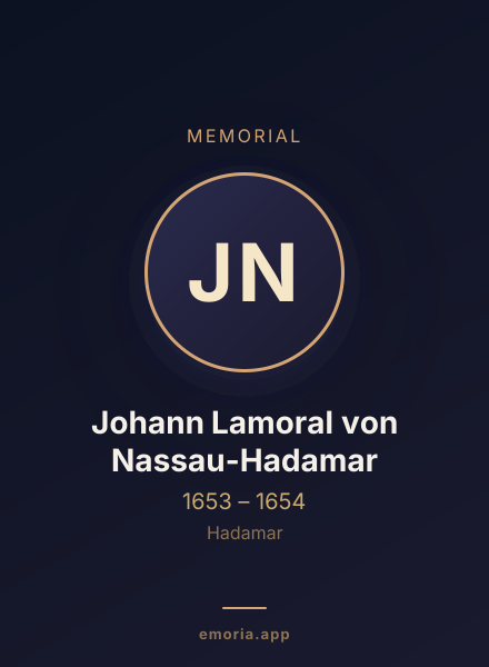 Memorial portrait of Johann Lamoral von Nassau-Hadamar