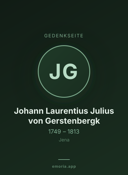Gedenkportrait von Johann Laurentius Julius von Gerstenbergk