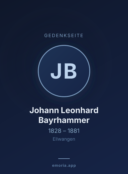 Gedenkportrait von Johann Leonhard Bayrhammer