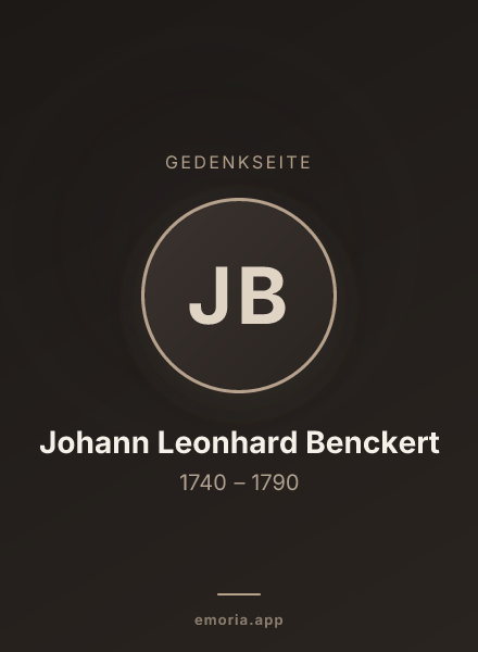 Gedenkportrait von Johann Leonhard Benckert