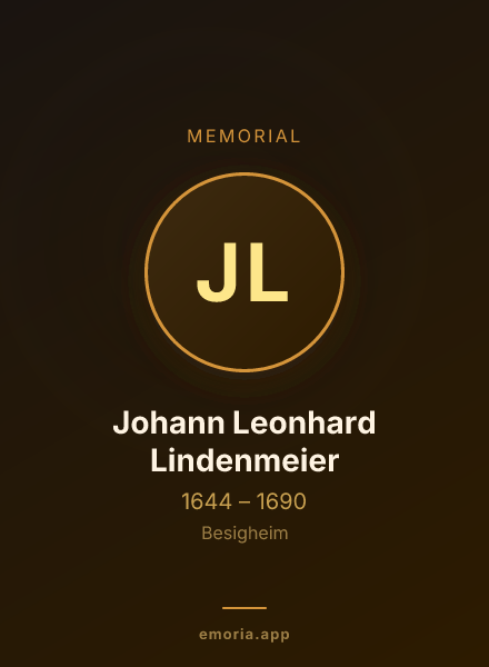 Memorial portrait of Johann Leonhard Lindenmeier