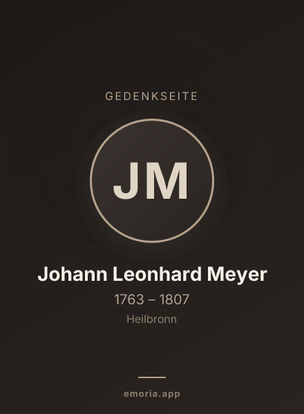 Gedenkportrait von Johann Leonhard Meyer
