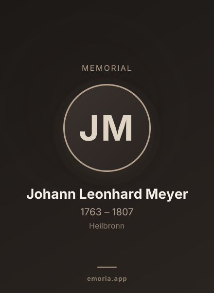 Memorial portrait of Johann Leonhard Meyer