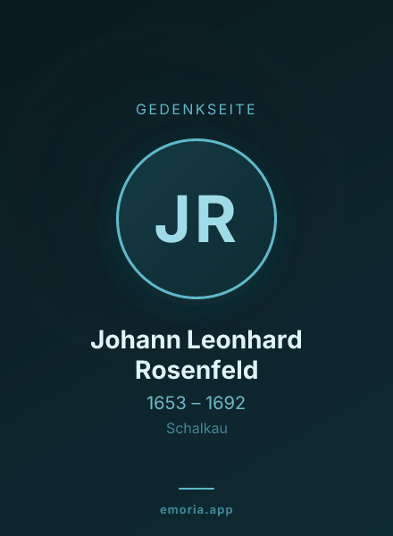 Gedenkportrait von Johann Leonhard Rosenfeld