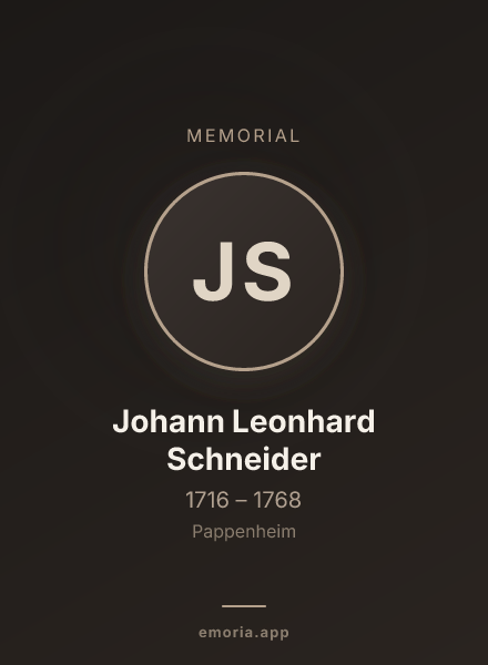 Memorial portrait of Johann Leonhard Schneider