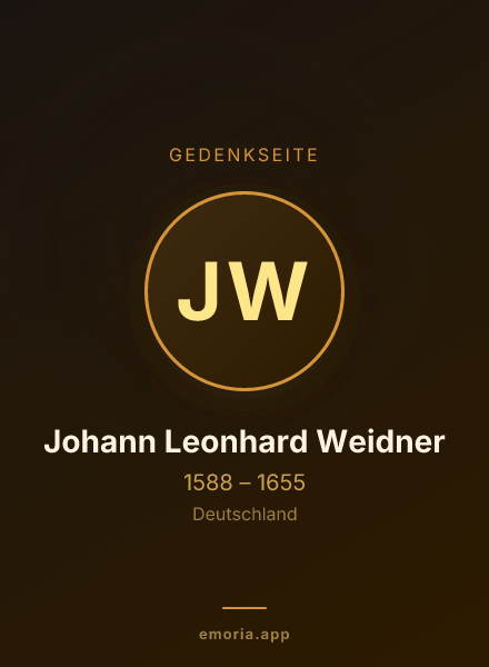 Gedenkportrait von Johann Leonhard Weidner