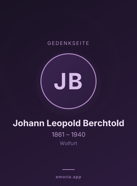 Gedenkportrait von Johann Leopold Berchtold