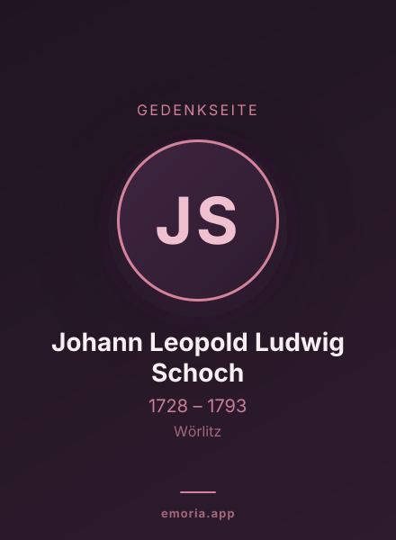 Gedenkportrait von Johann Leopold Ludwig Schoch