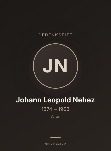 Gedenkportrait von Johann Leopold Nehez