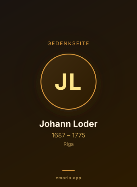 Gedenkportrait von Johann Loder