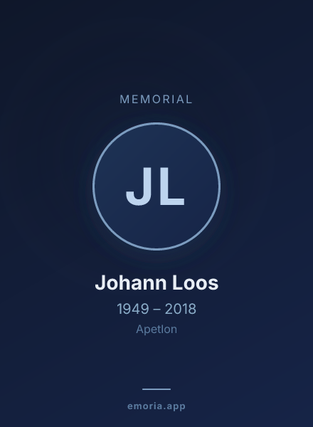 Memorial portrait of Johann Loos