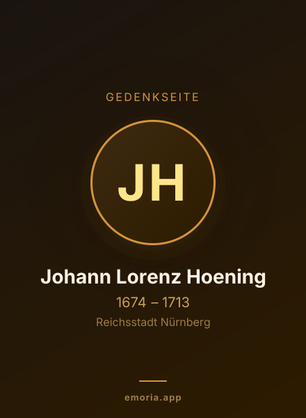 Gedenkportrait von Johann Lorenz Hoening