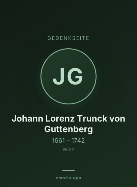Gedenkportrait von Johann Lorenz Trunck von Guttenberg