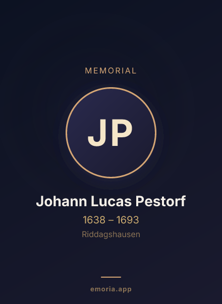 Memorial portrait of Johann Lucas Pestorf