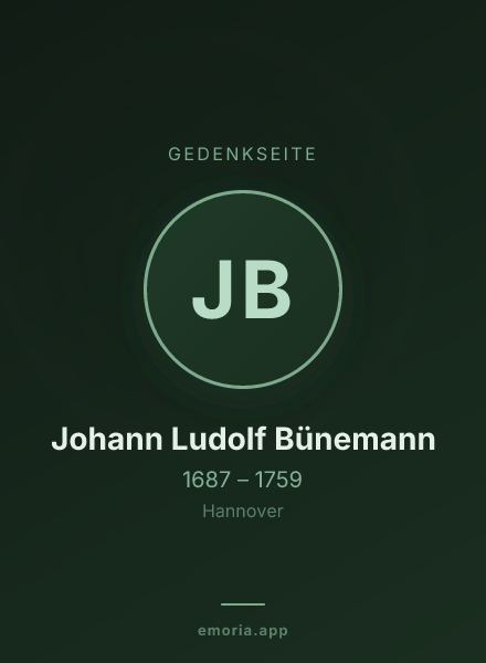 Gedenkportrait von Johann Ludolf Bünemann