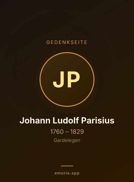 Gedenkportrait von Johann Ludolf Parisius