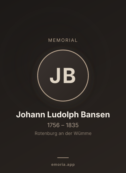 Memorial portrait of Johann Ludolph Bansen