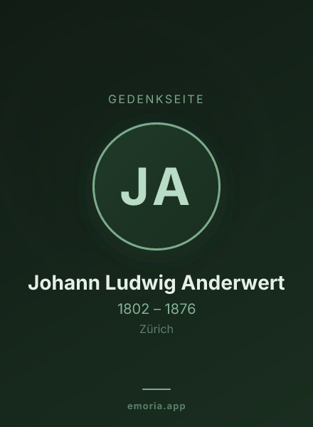 Gedenkportrait von Johann Ludwig Anderwert