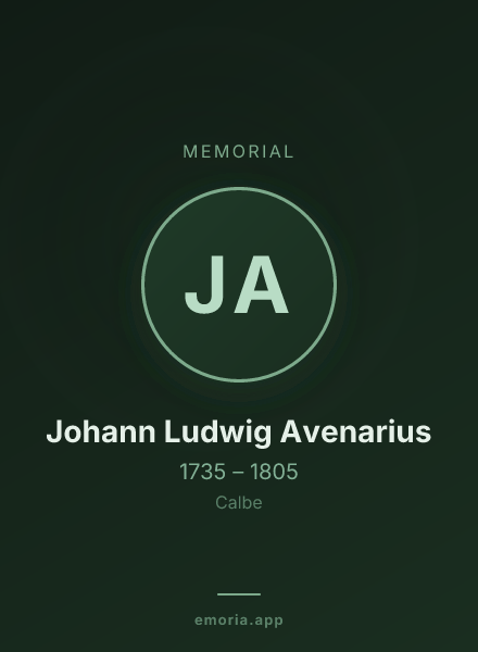 Memorial portrait of Johann Ludwig Avenarius