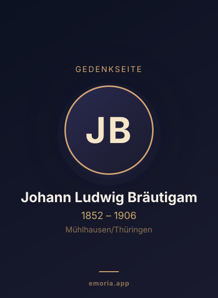 Gedenkportrait von Johann Ludwig Bräutigam