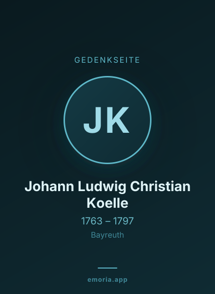 Gedenkportrait von Johann Ludwig Christian Koelle