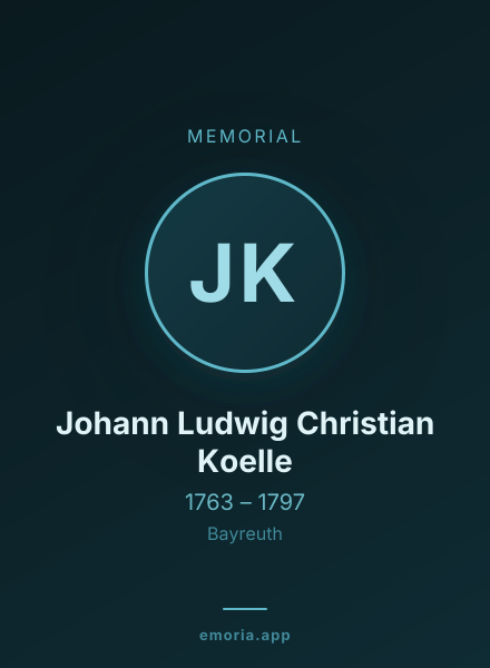 Memorial portrait of Johann Ludwig Christian Koelle