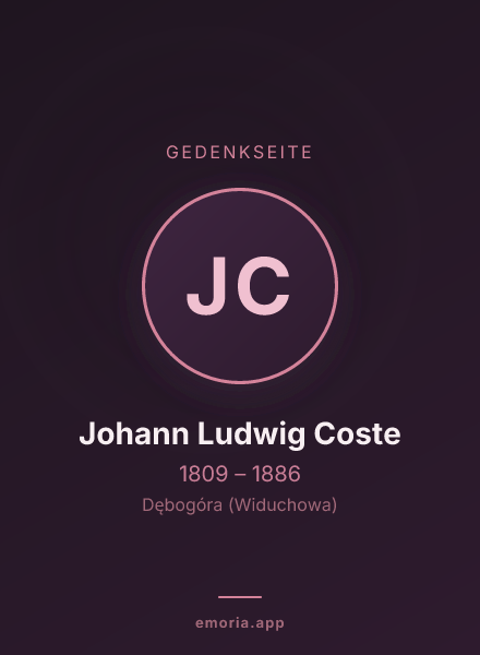Gedenkportrait von Johann Ludwig Coste