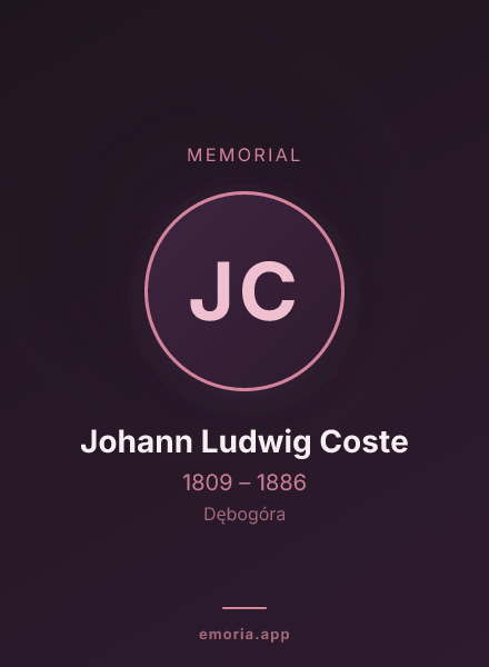 Memorial portrait of Johann Ludwig Coste