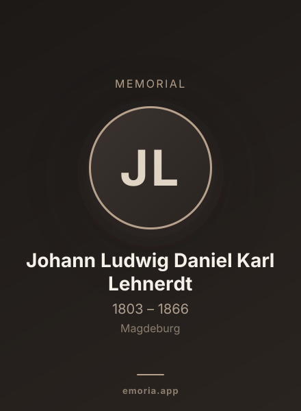 Memorial portrait of Johann Ludwig Daniel Karl Lehnerdt