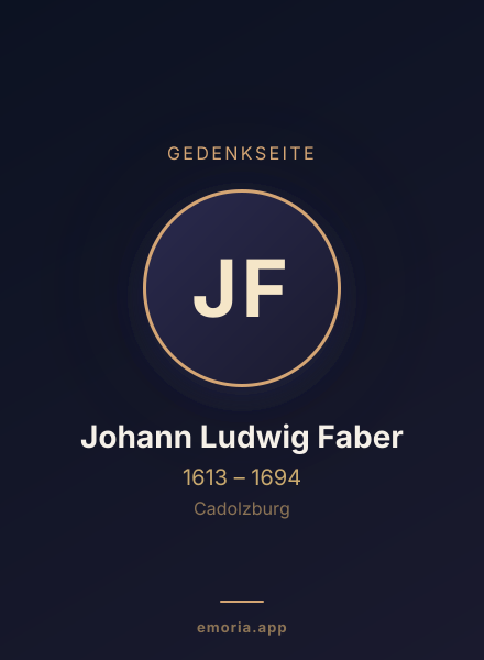Gedenkportrait von Johann Ludwig Faber