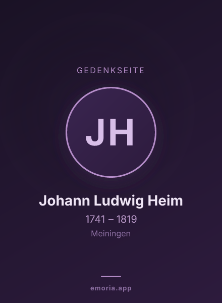 Gedenkportrait von Johann Ludwig Heim