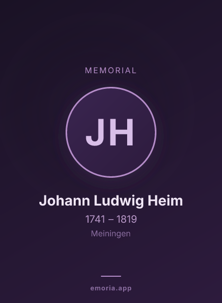 Memorial portrait of Johann Ludwig Heim