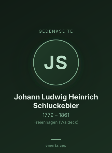 Gedenkportrait von Johann Ludwig Heinrich Schluckebier