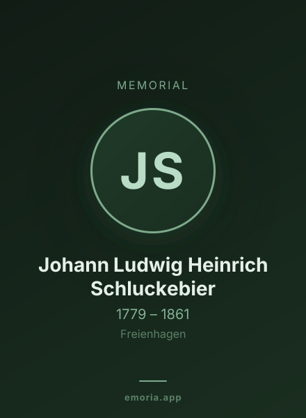 Memorial portrait of Johann Ludwig Heinrich Schluckebier