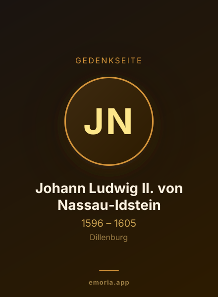 Gedenkportrait von Johann Ludwig II. von Nassau-Idstein
