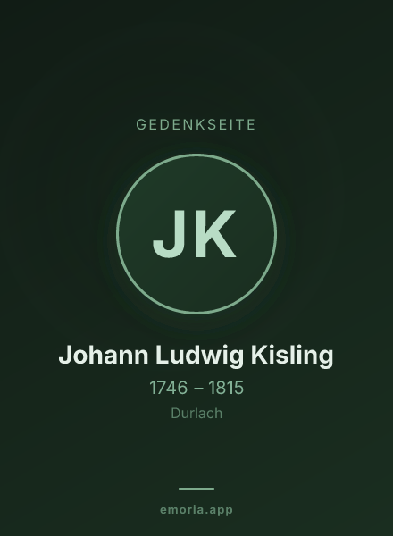 Gedenkportrait von Johann Ludwig Kisling