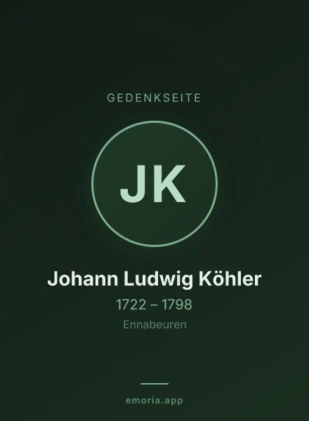 Gedenkportrait von Johann Ludwig Köhler