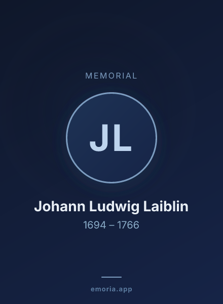 Memorial portrait of Johann Ludwig Laiblin