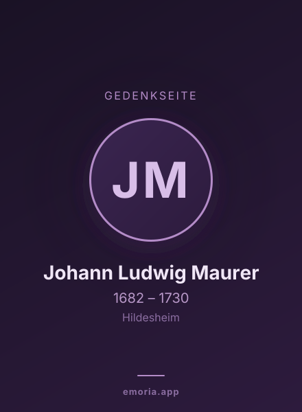 Gedenkportrait von Johann Ludwig Maurer