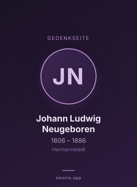 Gedenkportrait von Johann Ludwig Neugeboren