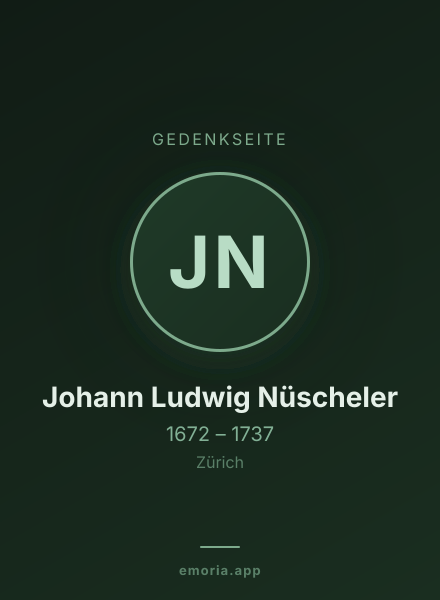 Gedenkportrait von Johann Ludwig Nüscheler