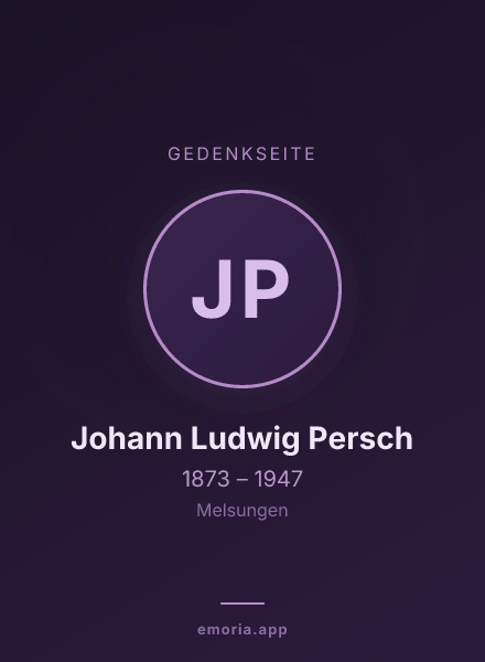Gedenkportrait von Johann Ludwig Persch